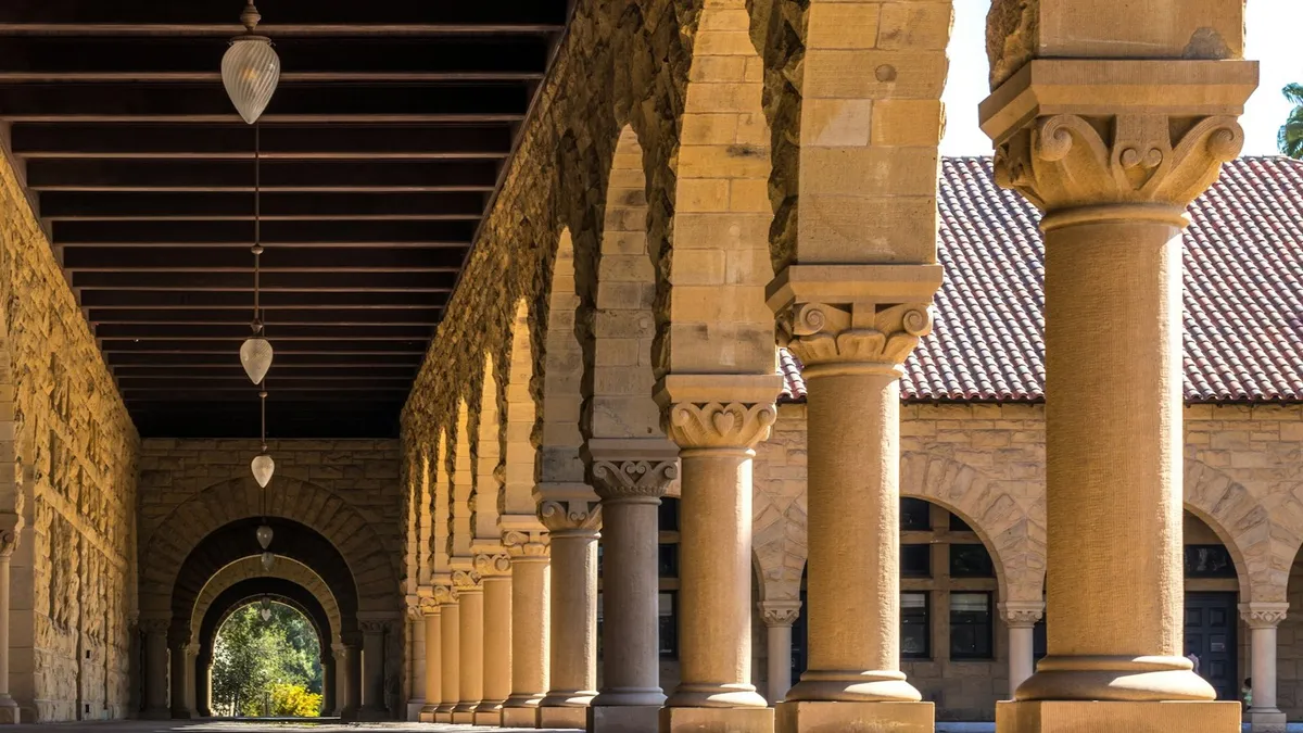 The arcades of Stanford University’s Main Quad.